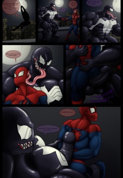 Venom x spiderman on roof