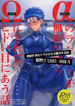 (Super ROOT4to5 2018) [Yami no Naka] Alpha no Lancer ga Muriyari Omega ni Sarete Hidoi Me ni Au Hanashi (Fate/Grand Order) [Korean] page 1